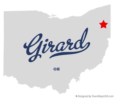 city of girard ohio map.